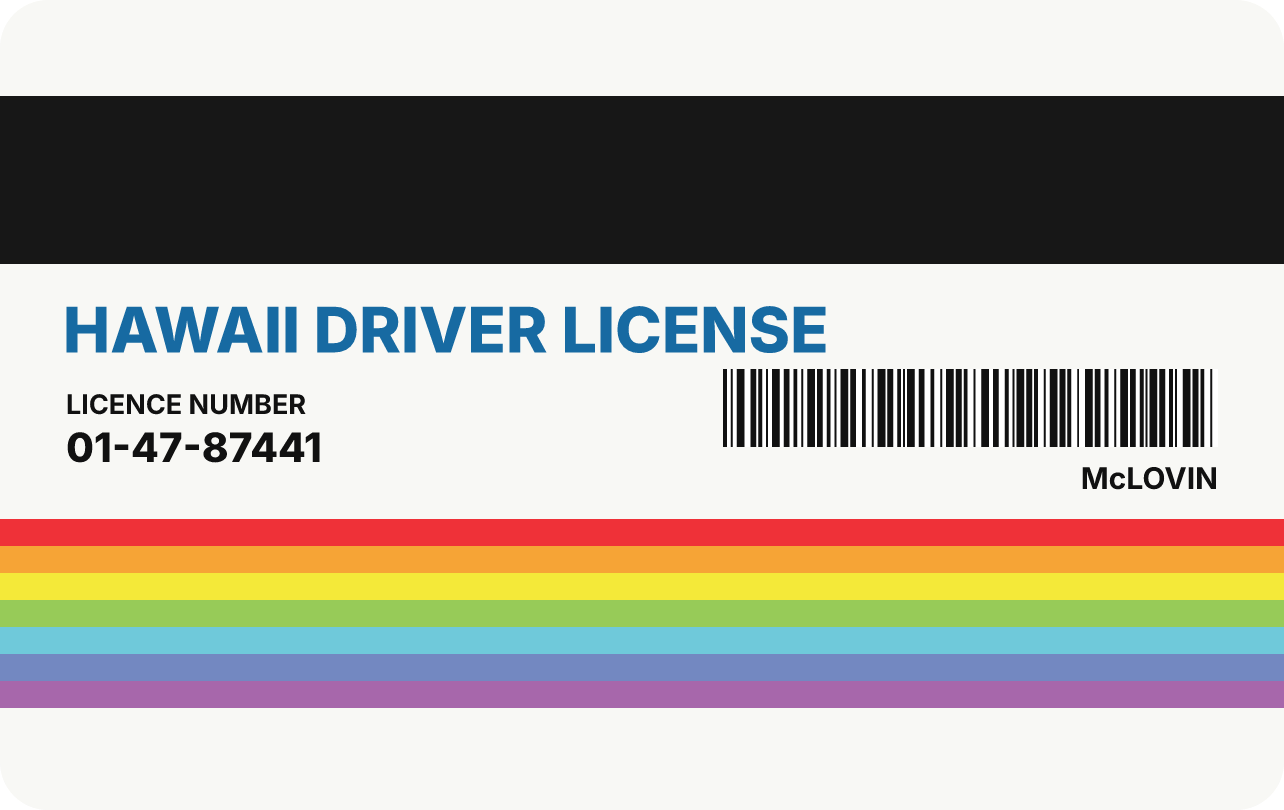 McLovin ID Card | Personalised Superbad Hawaii Licence